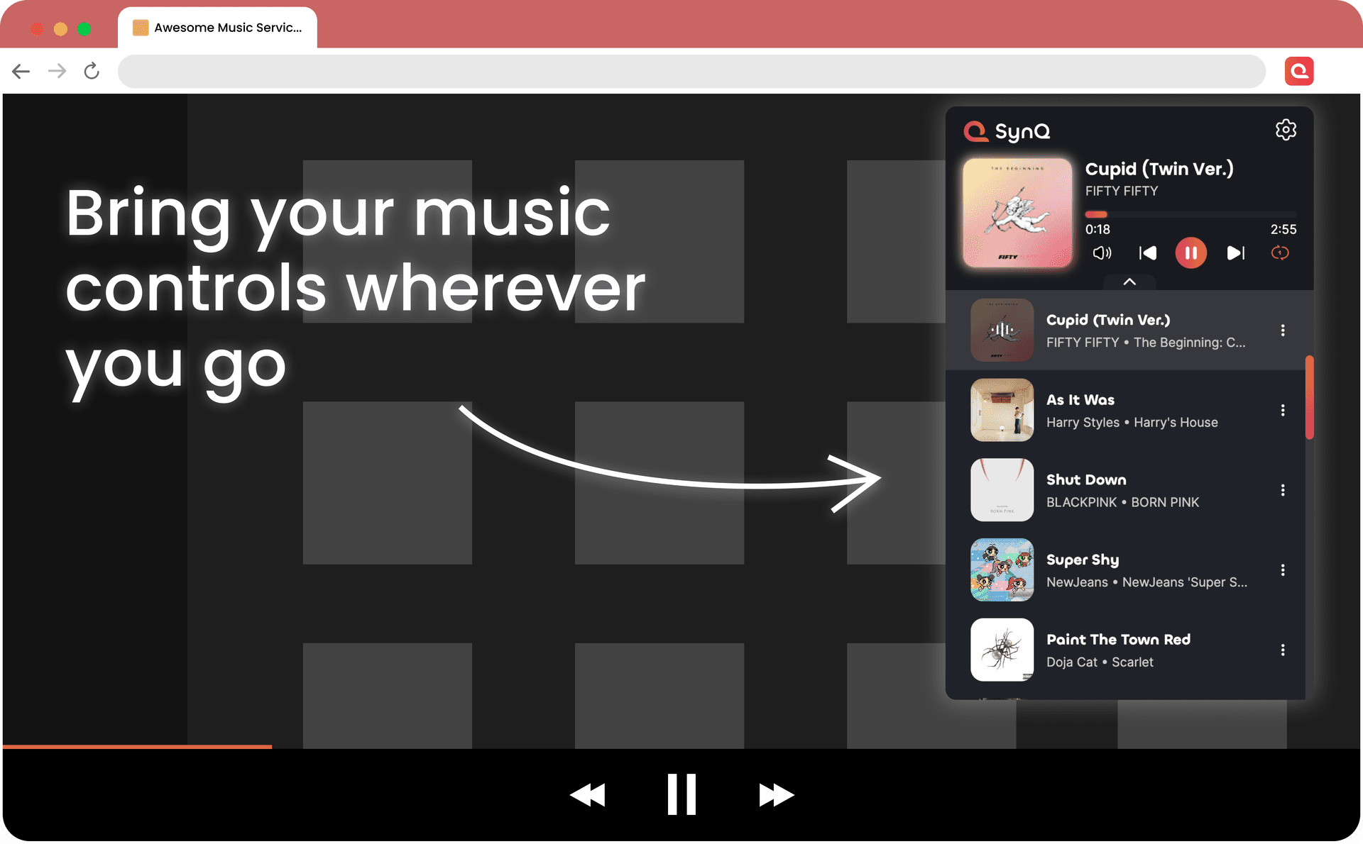 Mock music service example